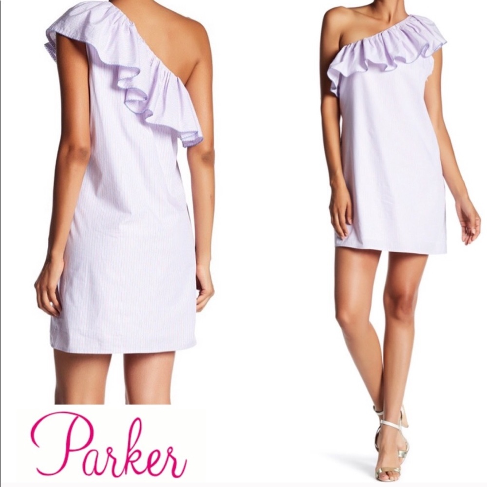 NWOTs PARKER Stipe One Shoulder Ruffle Dress